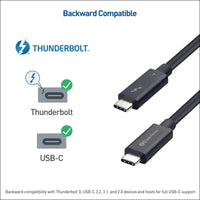 [Intel Thunderbolt Certified]  40Gbps Active Thunderbolt 4 Cable - 2M, USB C Thunderbolt 4 Cable for 8K Video & 100W Charging, Compatible with USB-C, USB4, and Thunderbolt 3, Black