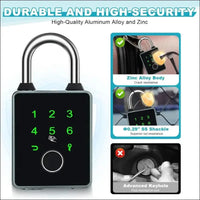 Intelligent Padlock with 5 Ways to Unlock, Waterproof Fingerprint Padlock with Keys and IC Cards, Compatible with Tuya App, for Fence, Suitcase, Locker