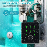 Intelligent Padlock with 5 Ways to Unlock, Waterproof Fingerprint Padlock with Keys and IC Cards, Compatible with Tuya App, for Fence, Suitcase, Locker