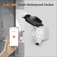 IP66 Outdoor WiFi Smart Plug, Type 86 Intelligent Socket, 15A Waterproof, APP & Voice Control, Compatible with Smarthome (SNW-AU)