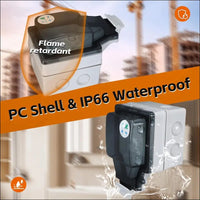 IP66 Outdoor WiFi Smart Plug, Type 86 Intelligent Socket, 15A Waterproof, APP & Voice Control, Compatible with Smarthome (SNW-AU)