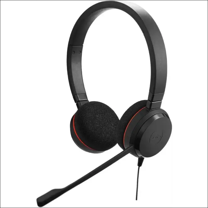 Jabra Evolve 20 Microsoft Teams Certified USB-C Stereo Corded Headset with Call Control Unit - Compact Mini USB (Black)