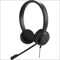 Jabra Evolve 20 Microsoft Teams Certified USB-C Stereo Corded Headset with Call Control Unit - Compact Mini USB (Black)