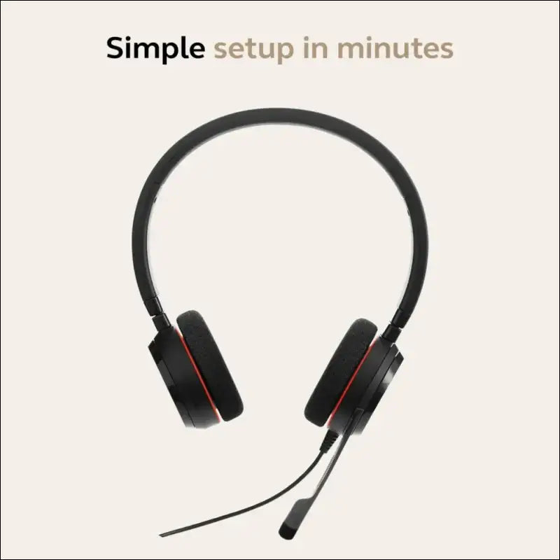 Jabra Evolve 20 SE Wired Stereo Headset UC Cert - Passive Noise Cancellation - USB On Ear Headphones with Noise Cancelling Boom Mic - Prof Call Quality - Inline Call Controller...