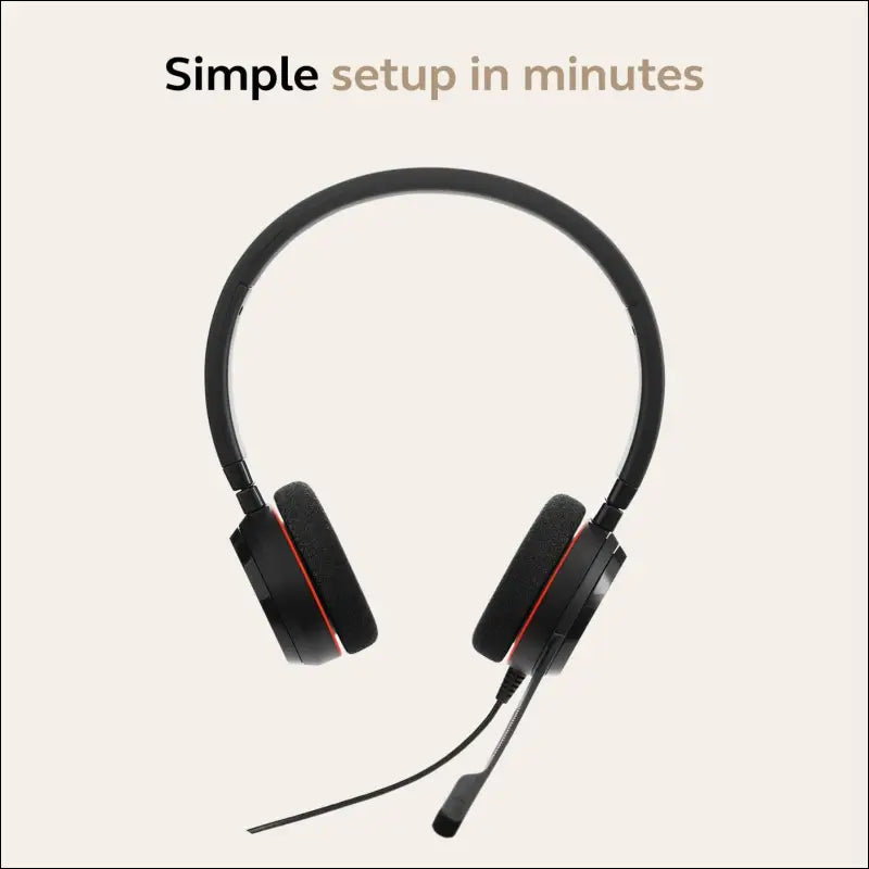Jabra Evolve 20 SE Wired Stereo Headset UC Cert - Passive Noise Cancellation - USB On Ear Headphones with Noise Cancelling Boom Mic - Prof Call Quality - Inline Call Controller...