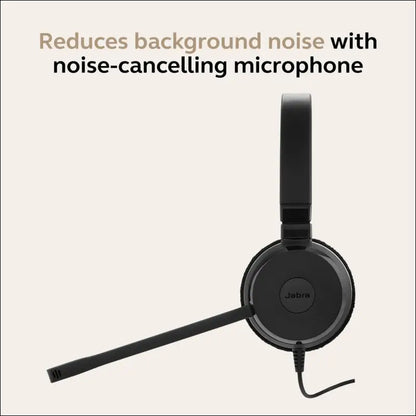 Jabra Evolve 20 SE Wired Stereo Headset UC Cert - Passive Noise Cancellation - USB On Ear Headphones with Noise Cancelling Boom Mic - Prof Call Quality - Inline Call Controller...