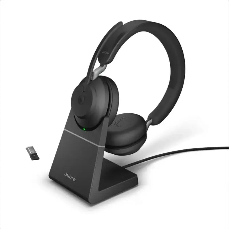 Jabra Evolve2 65 Wireless Headset with Charging Stand, Beige