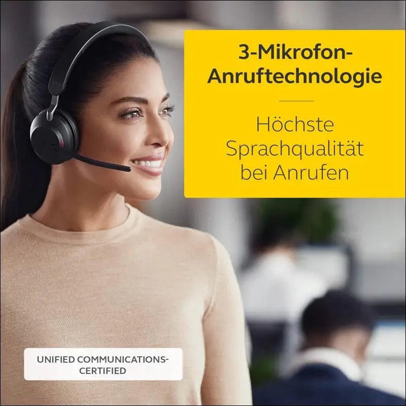 Jabra Evolve2 65 Wireless Headset with Charging Stand, Beige
