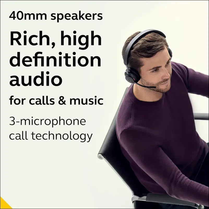 Jabra Evolve2 65 Wireless Headset with Charging Stand, Beige
