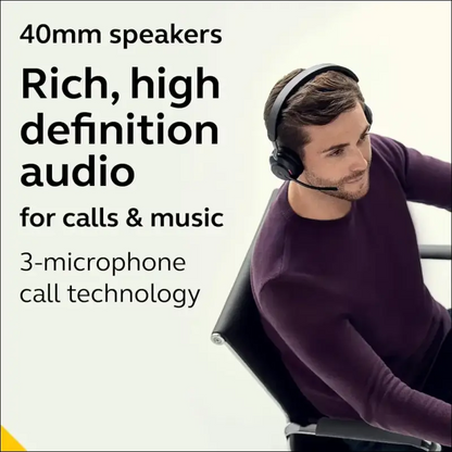 Jabra Evolve2 65 Wireless Headset with Charging Stand, Beige