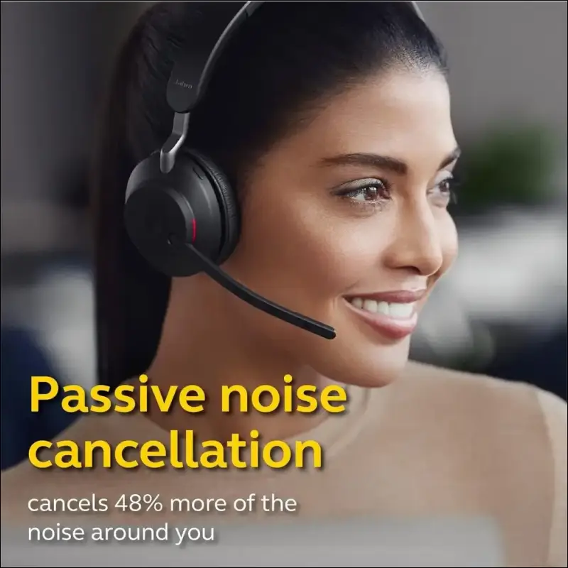 Jabra Evolve2 65 Wireless Headset with Charging Stand, Beige