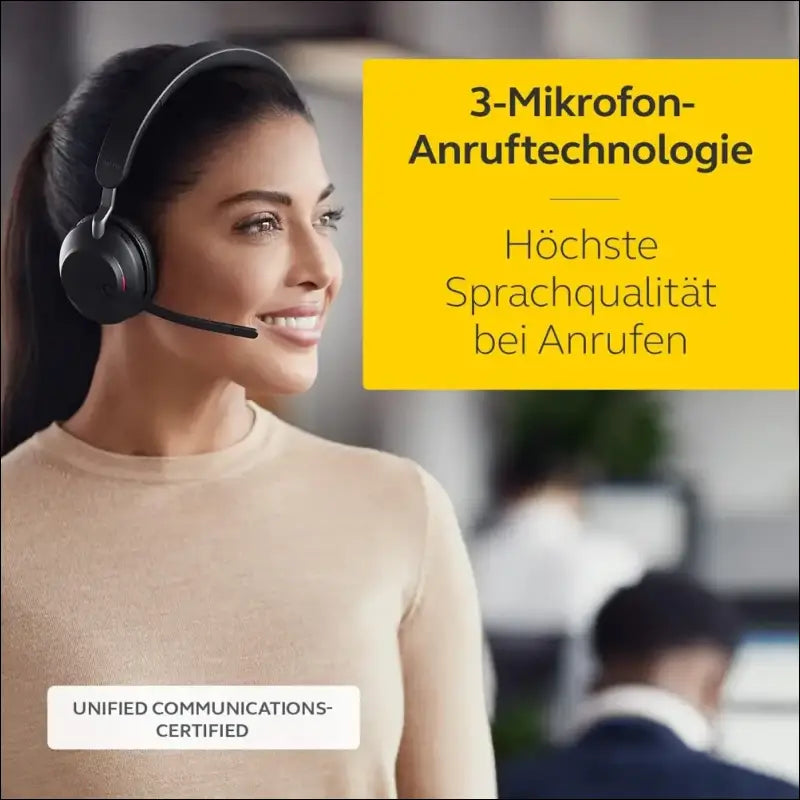 Jabra Evolve2 65 Wireless Headset with Charging Stand, Beige