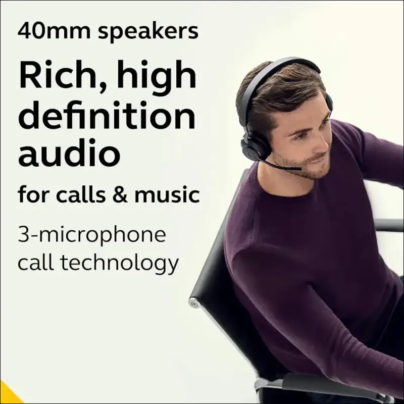 Jabra Evolve2 65 Wireless Headset with Charging Stand, Beige