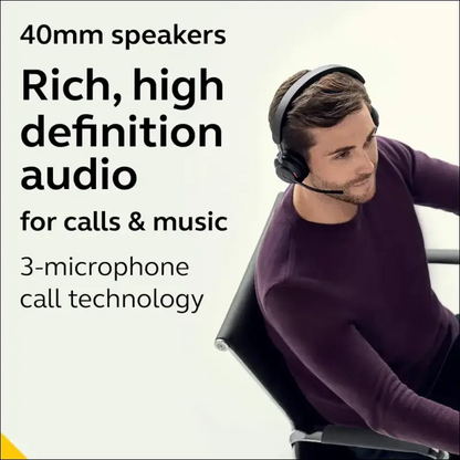 Jabra Evolve2 65 Wireless Headset with Charging Stand, Beige