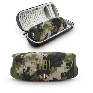 JBL Charge 5 - Portable Bluetooth Speaker with Megen Hardshell Travel Case with IP67 Waterproof and USB Charge Out (Camo)