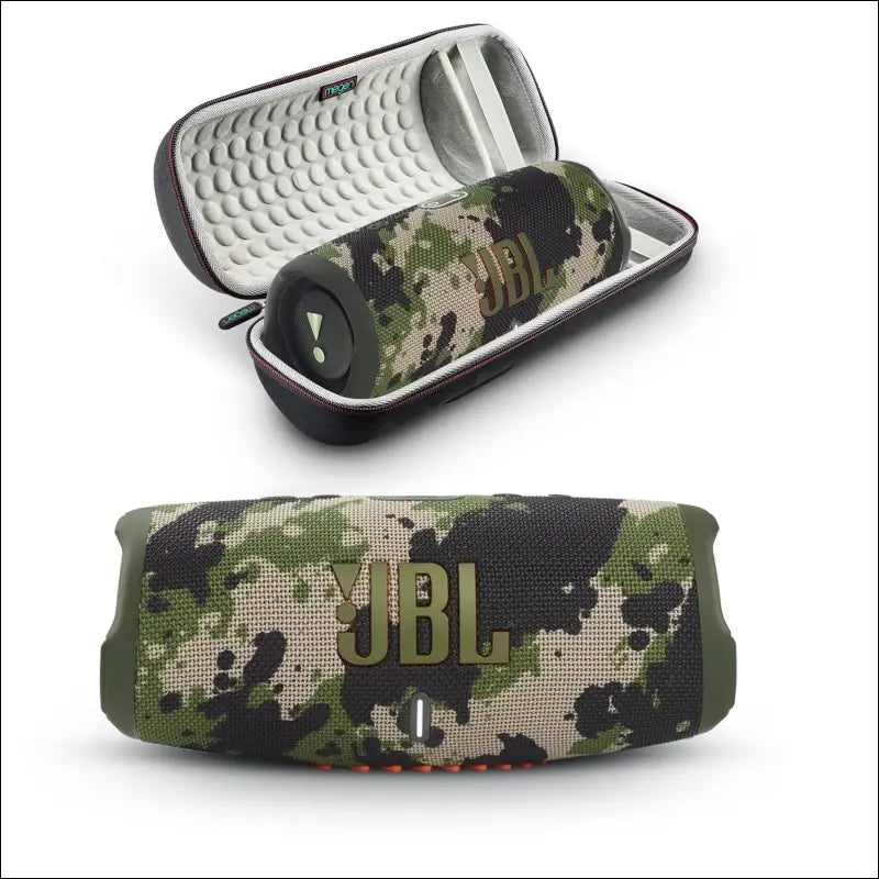 JBL Charge 5 - Portable Bluetooth Speaker with Megen Hardshell Travel Case with IP67 Waterproof and USB Charge Out (Camo)