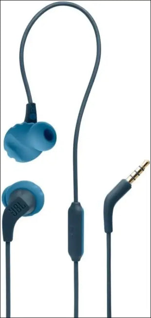 JBL Endurance Run 2 Wired, FlipHookTM, Never Hurt. Never Fall Out, Sweatproof, Hands-Free Calls, Magnetic Buds, Blue