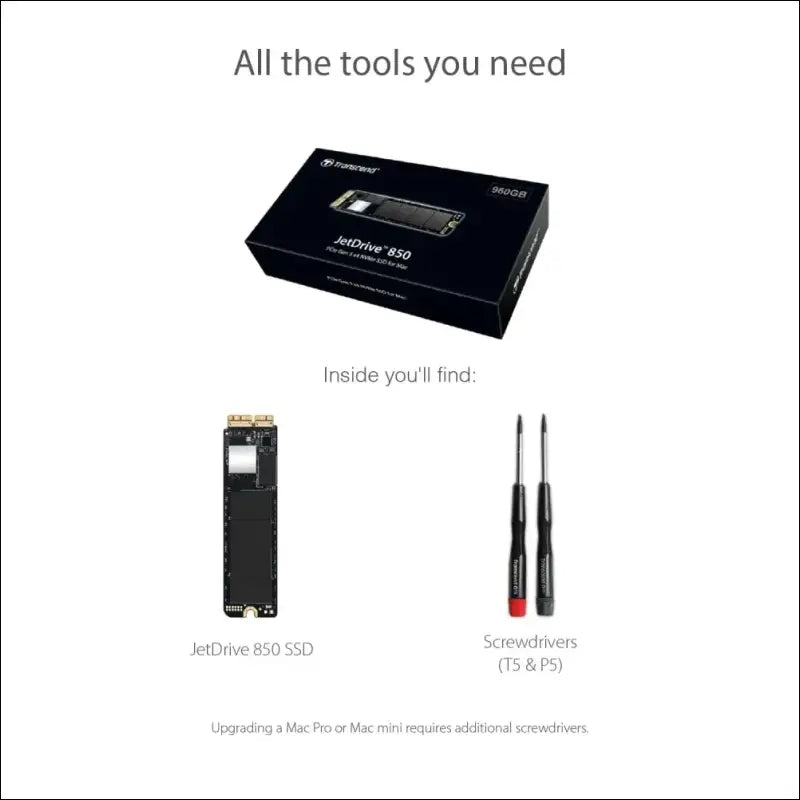 JetDrive 850 NVMe PCIe SSD 240GB [SSD Upgrade Kits for Mac], TS240GJDM850