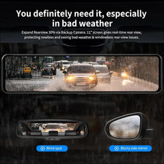 JOMISE G814 4K+2.5K Mirror Dash Cam Front and Rear - 3X Zoom Rear View Mirror Camera, 11" UHD Display, Super Night Vision, GPS, 32GB Card Included - Reliable Dash Cam Mirror for...