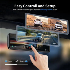 JOMISE G814 4K+2.5K Mirror Dash Cam Front and Rear - 3X Zoom Rear View Mirror Camera, 11" UHD Display, Super Night Vision, GPS, 32GB Card Included - Reliable Dash Cam Mirror for...