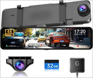 JOMISE G814 4K+2.5K Mirror Dash Cam Front and Rear - 3X Zoom Rear View Mirror Camera, 11" UHD Display, Super Night Vision, GPS, 32GB Card Included -
