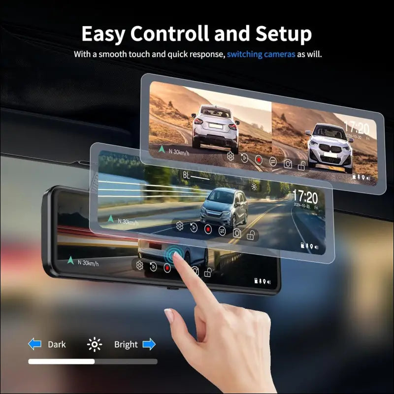 JOMISE G814 4K+2.5K Mirror Dash Cam Front and Rear - 3X Zoom Rear View Mirror Camera, 11" UHD Display, Super Night Vision, GPS, 32GB Card Included - Reliable Dash Cam Mirror for...