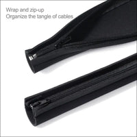 JOTO 0.5M*4Pcs Cable Management Sleeve, Cord Management System for TV/Computer/Home Entertainment, 19-20 inch Flexible Cable Sleeve Wrap Cover Organizer, 4 Piece - Black