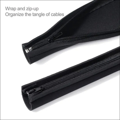 JOTO 0.5M*4Pcs Cable Management Sleeve, Cord Management System for TV/Computer/Home Entertainment, 19-20 inch Flexible Cable Sleeve Wrap Cover Organizer, 4 Piece - Black