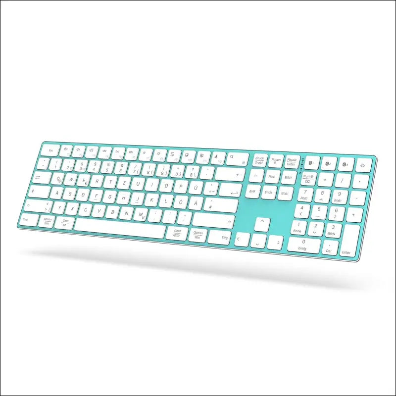 JOYACCESS Bluetooth Keyboard with Multiple Devices, Full Size Wireless Keyboard with Numeric Keypad, Switch to 3 Devices for PC, Laptop, MacBook Pro/Air, iPad/iPhone/iMac-Blue