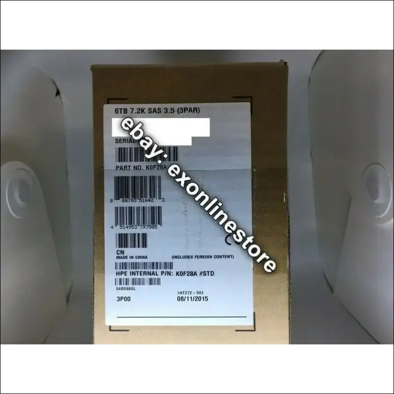 K0F28A - HPE 3PAR StoreServ M6720 6TB 6G SAS 7.2K LFF(3.5in) Nearline Hard Drive