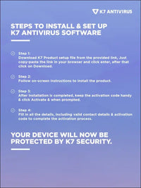 K7 Antivirus Premium Antivirus Software 2025 for laptop/pc|1 Users, 3 Year| Antivirus, Internet Protection,Threat protection