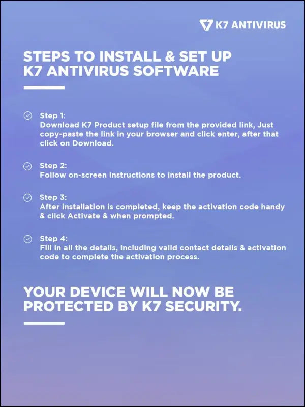 K7 Antivirus Premium Antivirus Software 2025 for laptop/pc|1 Users, 3 Year| Antivirus, Internet Protection,Threat protection