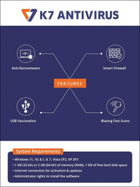 K7 Antivirus Premium Antivirus Software 2025 for laptop/pc|1 Users, 3 Year| Antivirus, Internet Protection,Threat protection
