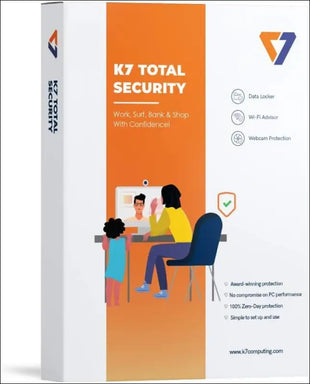 K7 Total Security Antivirus Software 2025 for laptop/pc |1 User, 1 year |Antivirus,Internet security,Data security,Threat Protection