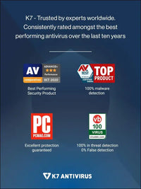 K7 Ultimate Security Antivirus Software 2025 |5 Devices, 1 Year|Threat Protection,Internet Security,Data Backup,Mobile Protection| laptop,PC, MacÂ®,Phones,Tablets|-No CD