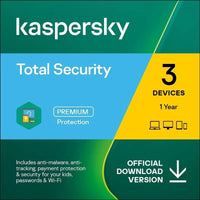 Kaspersky Total Security - Cyber Security | Up to 3 Devices | 1 Year Plan