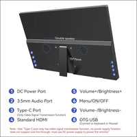 Kenowa 15.6 Inch Portable FHD 1080P Laptop Display Extend Monitor Mobile IPS Screen with Type C HDMI