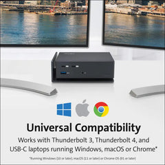Kensington USB-C and Thunderbolt Dock up to 100W Charging Dual 4K for Mac Windows and Surface (K37010NA) - Personal