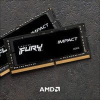 Kingston Fury Impact 64 GB (2 x 32 GB) 3200MHz DDR4 CL20 Laptop Memory Kit of 2 KF432S20IBK2/64 Black