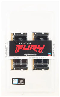 Kingston Fury Impact 64 GB (2 x 32 GB) 3200MHz DDR4 CL20 Laptop Memory Kit of 2 KF432S20IBK2/64 Black