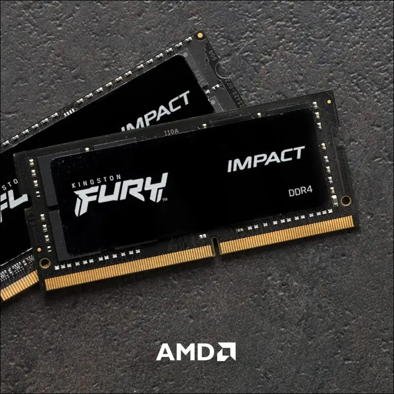 Kingston Fury Impact 64 GB (2 x 32 GB) 3200MHz DDR4 CL20 Laptop Memory Kit of 2 KF432S20IBK2/64 Black