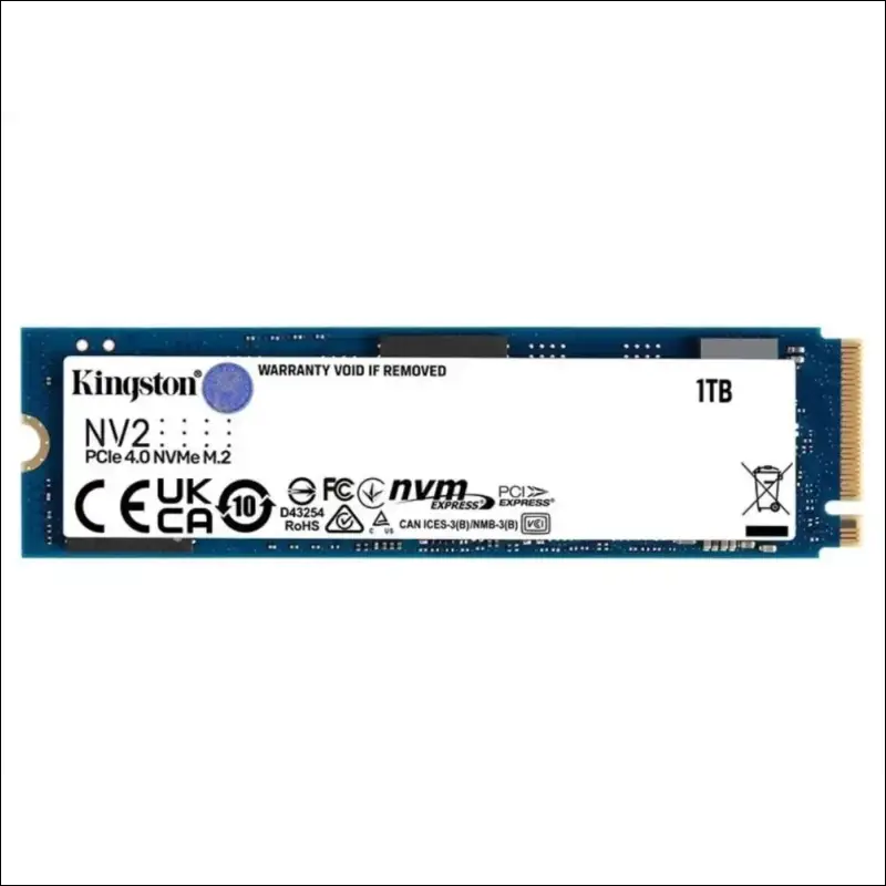 Kingston Nv2 1TB M.2 NVMe PCIe 4.0 SSD - 3500/2100MB/s 320TBW 1.5 Million Hrs M.