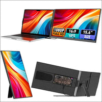 Kwumsy Laptop Screen-15.6" Portable Monitor, 1920×1080P FHD IPS Monitor for Laptop with 86% NTSC, Plug & Play Screen for Windows, Mac, Chrome, Android, With Type-C/HDMI/USB-A