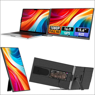 Kwumsy Laptop Screen-15.6" Portable Monitor, 1920×1080P FHD IPS Monitor for Laptop with 86% NTSC, Plug & Play Screen for Windows, Mac, Chrome,