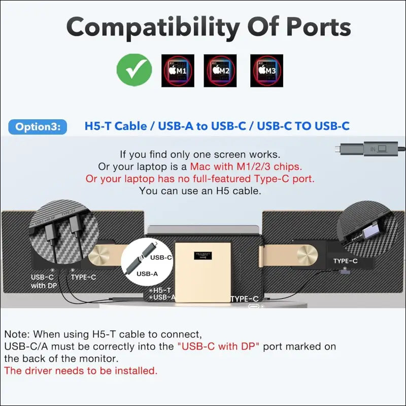 Kwumsy Portable Monitor For Laptop-14" Full HD 1080p Display Dual Triple Monitor Screen Extender,Compatible With Windows/Mac/Chrome For 13''-17.3'' Maximum Width 405mm Laptops.