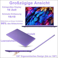 Laptop 16 Inch 12 GB RAM 512 GB ROM Extensions 2.5 Inch 1 TB SSD, Laptop Win 11 with 4-Core CPU N5095 (up to 2.9 GHz), 1920 x 1200丨5G WiFi, Bluetooth & German Keyboard Sticker...
