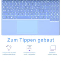 Laptop 16 Inch 12 GB RAM 512 GB ROM Extensions 2.5 Inch 1 TB SSD, Laptop Win 11 with 4-Core CPU N5095 (up to 2.9 GHz), 1920 x 1200丨5G WiFi, Bluetooth & German Keyboard Sticker Blue