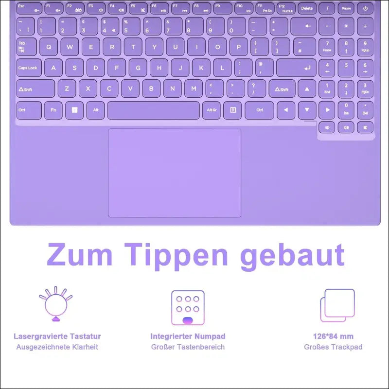 Laptop 16 Inch 12 GB RAM 512 GB ROM Extensions 2.5 Inch 1 TB SSD, Laptop Win 11 with 4-Core CPU N5095 (up to 2.9 GHz), 1920 x 1200丨5G WiFi, Bluetooth & German Keyboard Sticker...