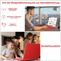 Laptop 16 Inch 12 GB RAM 512 GB ROM Extensions 2.5 Inch 1 TB SSD, Laptop Win 11 with 4-Core CPU N5095 (up to 2.9 GHz), 1920 x 1200丨5G WiFi, Bluetooth & German Keyboard Sticker Red