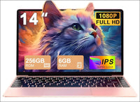 Laptop Celeron N4020 Up to 2.8Ghz, Laptops 14 Inch Win 11 Con 5G WiFi 6+256GB SSD Expansion 1TB, BT 4.2 1920 x 1080 FHD Mini Multimedia Connection, Notebook with German Keyboard...